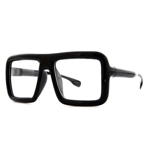 Buy Grinderpunch Thick Black Square Frame Clear Lens Oversized Fashion Unisex Eyeglasses At