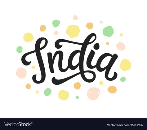 India Hand Written Lettering Royalty Free Vector Image