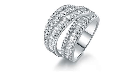 Rhodium Plated Cubic Zirconia Entwined Ring