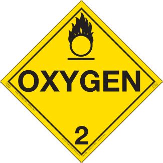 Hazard Class Oxygen Tagboard Worded Placard Icc