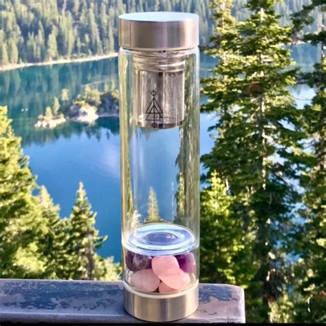 Glassier Crystal Water Bottle Amethyst Androse Quartz In 2021 Tea