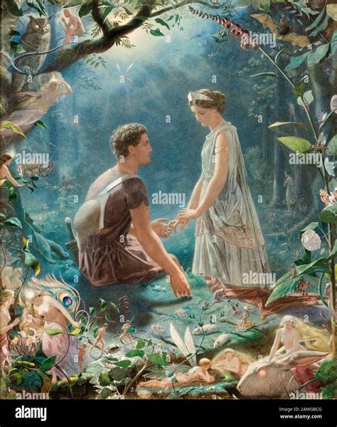 John Simmons Hermia And Lysander A Midsummer Nights Dream Painting