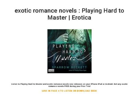 exotic romance novels playing hard to master erotica