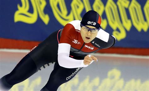 Era As Speed Skater Karolina Erbanova Won Gold Medal With Era Logo