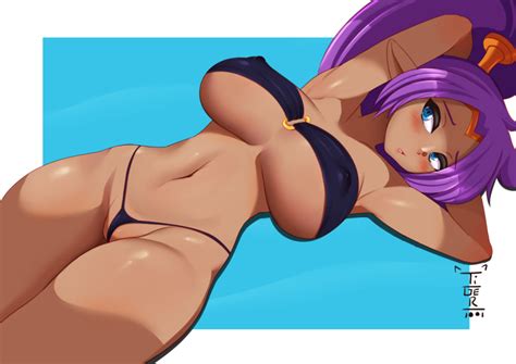 Tiger1001 Shantae Shantae Half Genie Hero Shantae Series 1girl Arms Behind Head Bikini