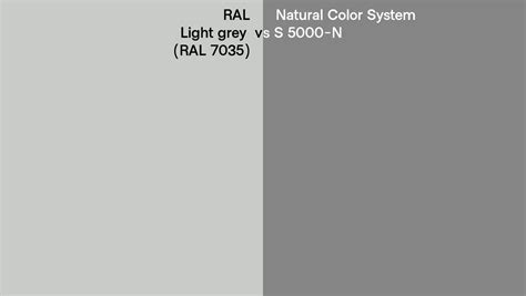 Ral Light Grey Ral 7035 Vs Natural Color System S 5000 N Side By Side