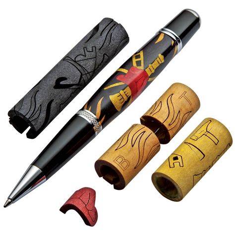 Firefighter Laser Cut Inlay Pen Kit Blank Rockler Woodworking Tools