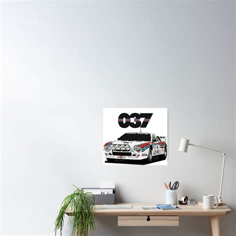 Lancia Rally 037 Race Car Poster For Sale By Fromthe8tees Redbubble