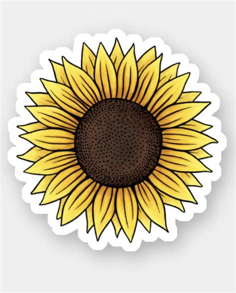 Sunflower Sticker Zazzle Cool Stickers Sunflower Drawing Tumblr