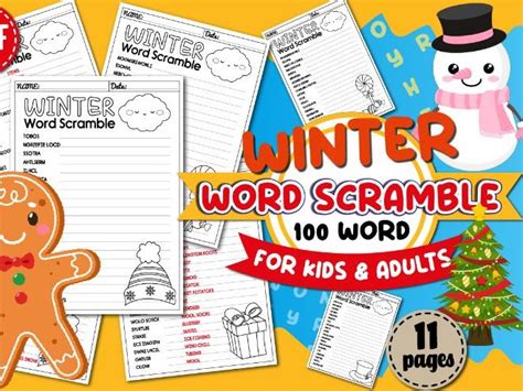 Winter Vocabulary Activities Winter Word Scramble Puzzle Worksheet