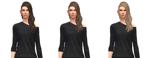 Sims 4 Hairs ~ Busted Pixels Long Wavy Shaved Hairstyle