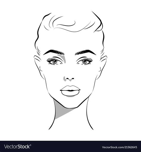 Beautiful Woman Face Hand Drawn Royalty Free Vector Image Female Face