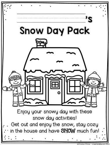 Snow Day Activities Reading Writing Math Stem Winter Activities For