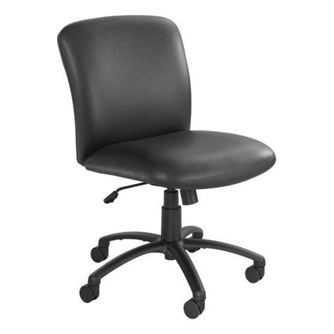 Big And Tall Mid Back Armless Task Office Chair In Black Vinyl 3491bv