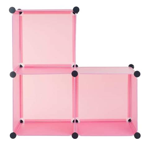 Everyday Home 42 In H X 14 In W X 14 In D Pink Plastic 3 Cube