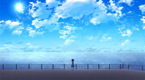 1080x2160 Anime Girl Near Ocean One Plus 5thonor 7xhonor View 10lg