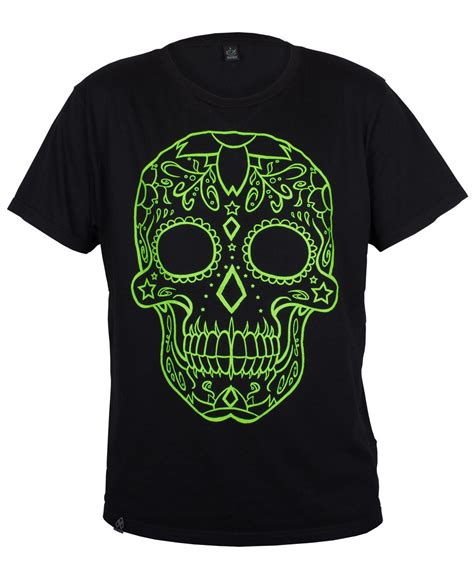 Mens Skull Tee In Green Shirt Accessories Mens Tshirts Skull Tee