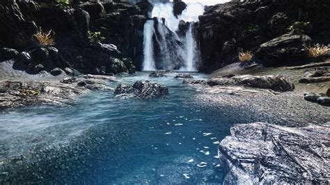Waterfalls The Elder Scrolls V Skyrim River Waterfall Video Games