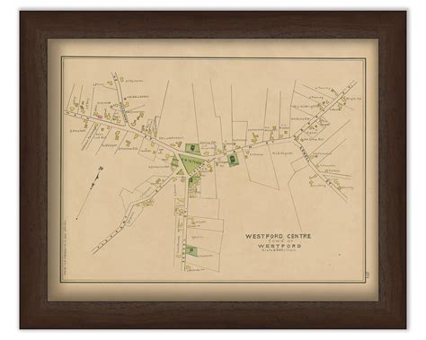 WESTFORD CENTER, Massachusetts 1889 Map - Replica or Genuine ORIGINAL