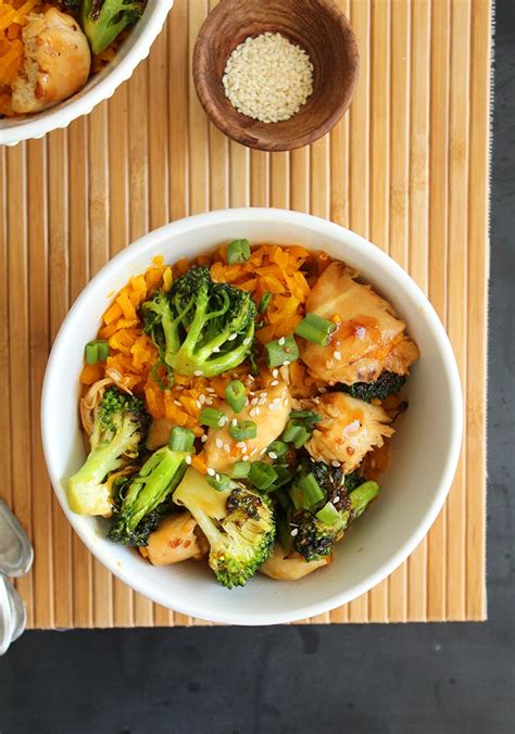 Start by setting your oven to 350 degrees f. Teriyaki Chicken and Broccoli With Sweet Potato "Rice" | Family-Friendly Spiralized Vegetable ...