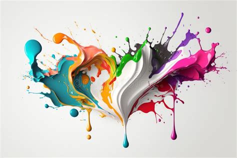 Abstract Color Splash Isolated On White Background Paint Splashes