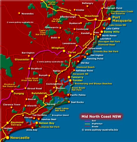 Map Of The North Coast Nsw