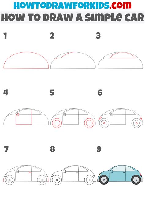 How To Draw A Simple Car Easy Drawing Tutorial For Kids