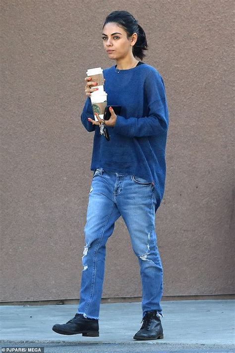 Mila Kunis Needs That Caffeine Fix As She Carries Two Cups