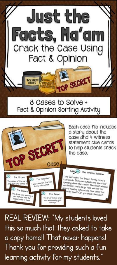 Fact And Opinion Sort Text Detective Reading Comprehension Literacy