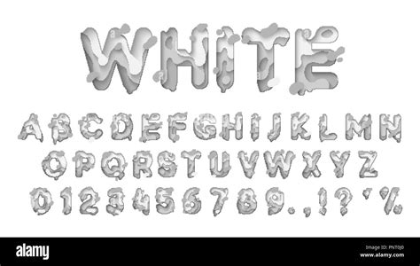 Alphabet Colors White Paper Cut Letter Fluid Typeface Texture Style