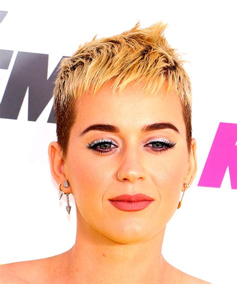 Katy Perry Short Straight Alternative Pixie Hairstyle With