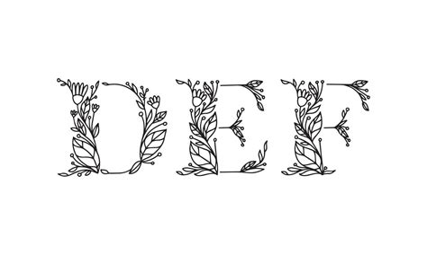 Floral Illustration Alphabet Vector Graphic Font Made By Flower And