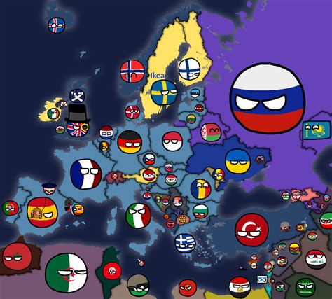 Konkrétně Jed Všechno Map Of Europe Countryballs Plakát Nepříjemně Industrializovat