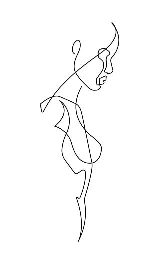 1600 x 1689 jpeg 67 кб. Female Figure Continuous Vector Line Art 3 Stock ...