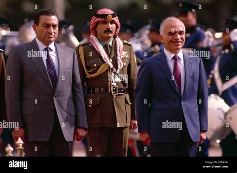King Hussein Of Jordan On A State Visit To Egypt For Talks With