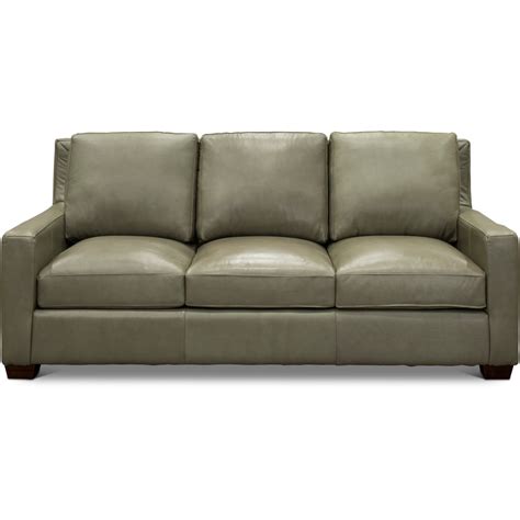 Contemporary Sage Green Leather Sofa Logan Rc Willey Green