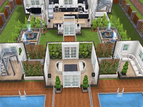 For luxurious homes, make taller wall levels! The Sims Freeplay Best House Design | Modern Design