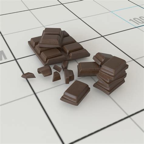 3d Chocolate Chunks Turbosquid 1204020