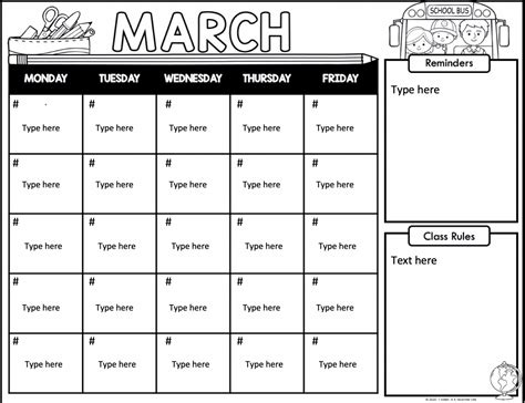 Free Editable Monthly Class Calendars In 2020 Teacher