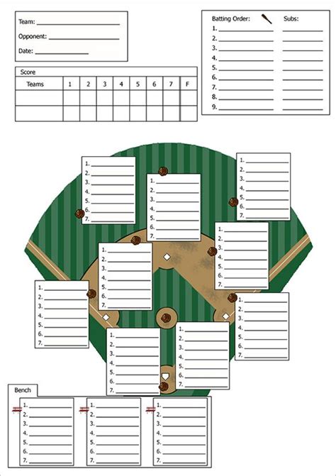Baseball Line Up Card Template 9 Free Printable Word Pdf Psd Eps