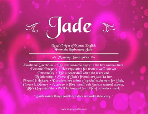 Jade Angies Creation What A Beautiful Name Emotions Personal Integrity