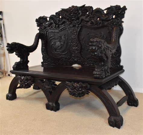 Carved Chinese Dragon Head Bench For Sale At 1stdibs