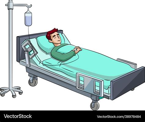 Person In Hospital Bed Royalty Free Vector Image