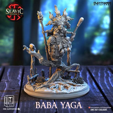 Baba Yaga Miniature Slavic Mythology Clay Cyanide Etsy Uk