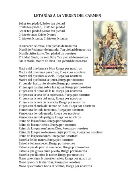 Letanías A La Virgen Del Carmen 2 Cristo Título María Madre De Jesús