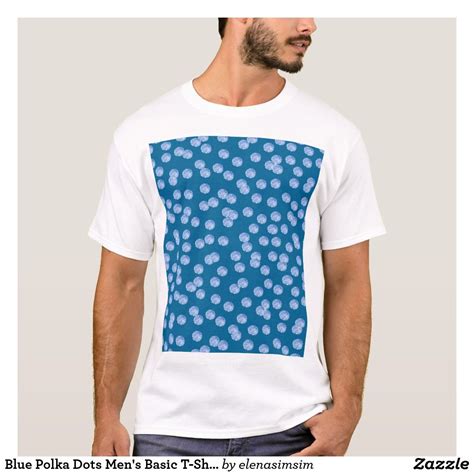 Blue Polka Dots Men's Basic T-Shirt | Zazzle.com