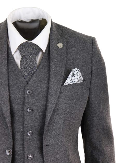Mens Grey Wool Suit Buy Online Happy Gentleman