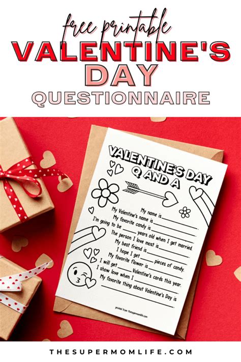 Valentines Day Questionnaire Free Printable For Kids The Super Mom Life