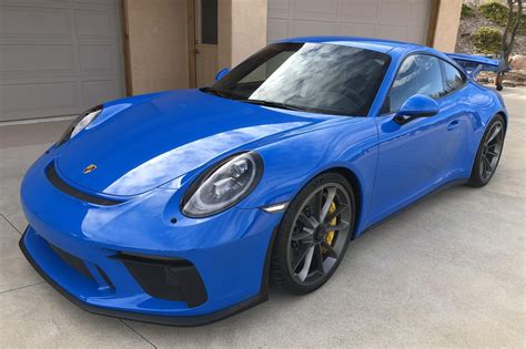 39 Mile Voodoo Blue 2018 Porsche 911 Gt3 For Sale On Bat Auctions