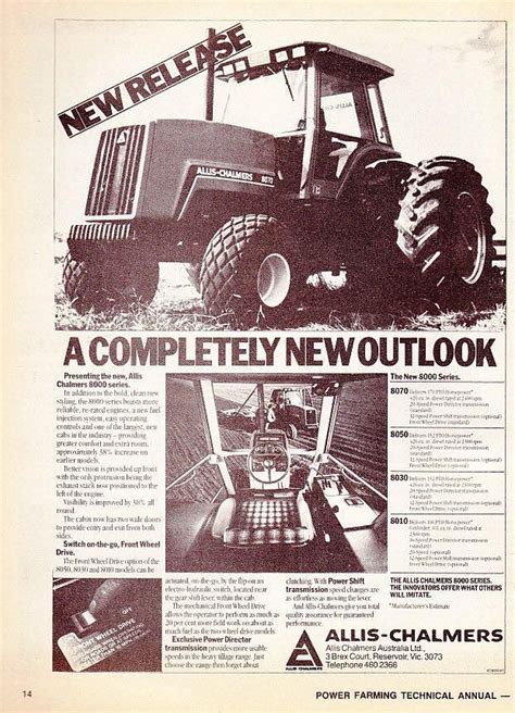 Allis Chalmers Introduction Of The 8000 Series Tractor Allis Chalmers